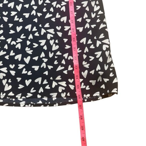 Abercrombie & Fitch Julia Heart Print Valentines Slip Mini Dress Small Black - Picture 5 of 9